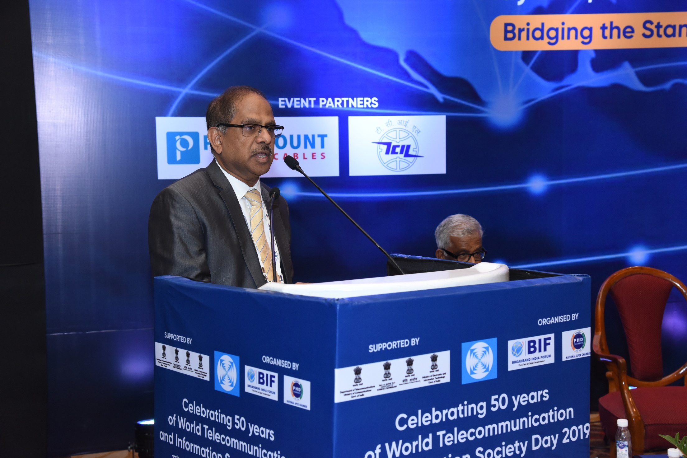 TCIL CMD Mr A.Seshagiri Rao Shared his valuable thoughts and inputs on the occasion of Celebrating 50 years of World Telecommunication and Information Society Day with the theme 'Bridging Standardisation Gaps',organized by PHDCCI and Broadband India Forum (BIF) on 17th May 2019 at Hotal Le Meridien, New Delhi. TCIL CMD Mr A.Seshagiri Rao Shared his valuable thoughts and inputs on the occasion of Celebrating 50 years of World Telecommunication and Information Society Day with the theme 'Bridging Standardisation Gaps',organized by PHDCCI and Broadband India Forum (BIF) on 17th May 2019 at Hotal Le Meridien, New Delhi.